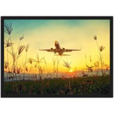 Quadro Decorativo Avião Aeronaves Decoração Com Moldura - Vital Quadro