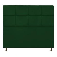 Cabeceira Estofada Damares 160 cm Queen Size Com Botonê Suede Verde - 