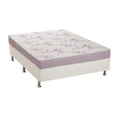 Cama Box Casal: Colchão Espuma Ortobom Physical Resistente + Base Crc Courano White(138X188)