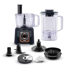Multiprocessador Arno Multichef 700W MP72, com 24 Funções, Preto, 7 Acessórios, 2 Velocidades, Liquidificador 3,1L e Espremedor de Frutas, 220V
