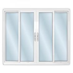 Janela de Alumínio de Correr 100x120cm 4 Folhas 2 Fixas com Vidro Mini Boreal Linha Solida MGM Branco