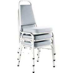 Kit com 3 Cadeiras Empilháveis Linha Hotel Plus Cinza