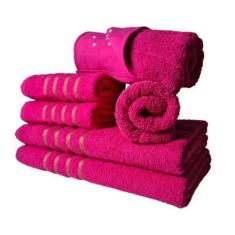 Jogos De Toalhas 2 Banhos 2 Rosto 2 Tapetes 6pçs Rosa. - Toalhas Beka