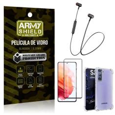 Fone Bluetooth Hs615 Samsung S21+Capa Anti Shock+Película 3D