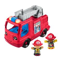 Little People, Caminhão de Bombeiros Médio com Luzes, Música e Sons, Brinquedo para Bebês, para crianças a partir de 1 ano
