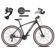 Bicicleta Aro 29 Ksw Xlt 27v K7 Câmbios Shimano Altus Freios Hidráulicos Suspensão Trava Pneus Bege-Unissex