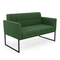 Sofá Namoradeira Elisa Suede Base Metálica Industrial Preto D03 - D'Ro