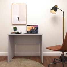 Escrivaninha Mesa Escritório 80cmx42cm com Caixa de Tomada 80cm Cinza 