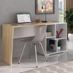 Escrivaninha Mesa Escritório em L com Nichos Moderna Urban 124,2cm Car