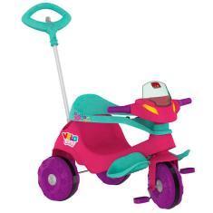 Triciclo Bandeirante Velobaby 357 Passeio e Pedal - Rosa