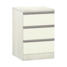 Mesa de Cabeceira 3 Gavetas 40cm Estrutura Legno Crema Prime Plus Luciane Móveis
