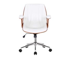 Cadeira Escritório Giratória Kopenhagen Diretor Fratini Branco/Marrom