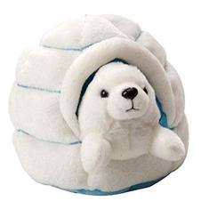 Wild Republic Harpa Seal Plush, Animal de pelúcia, brinquedo de pelúcia, presentes para crianças, w / iglu, 6 polegadas