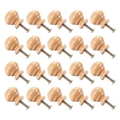 Bettomshin 25 peças puxadores redondos de madeira 25 x 25 mm/0,98" x 0,98" (DxA) móveis de armário cozinha verniz puxadores puxadores para gaveta de cômoda guarda-roupa material de madeira maciça