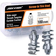 JEEKVISEN Parafusos de pneu, pontas de carboneto de neve com parafuso, parafusos de pneus de roda para andar e tênis de corrida, bicicletas de montanha e gordas, scooters, automóveis, captadores, ATV/UTVs, motocicletas esportivas, carregadores, tratores