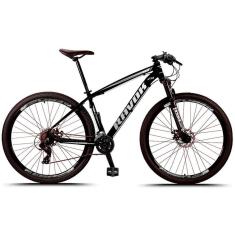 Bicicleta Aro 29 Freio A Disco Hidraúlico 24 Velocidades Cubo Alúminio K7 Cor:cinza;tamanho:17&quot;