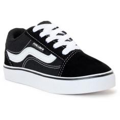 Tenis Juvenil Kalum Old Skol Infantil Menina e Menino, 29, Preto, Bran