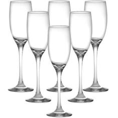 Jogo De 6 Taças Para Champagne 190Ml Barone Em Vidro - Nadir, Transpar