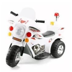 Mini Moto Eletrica Infantil Cores Policia Criança Som Luz 6v C/ Inmetr