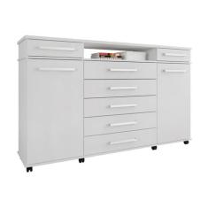Comoda 07 Gavetas London Branco Com Rodizios Demobile - Demóbile, Bran