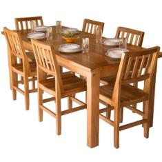 Conjunto Mesa Jantar Mineirinha 2,00m 6 Cadeiras Confort Madeira Maciç