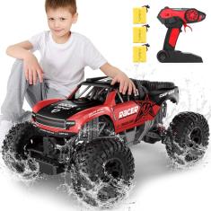 Caminhão RC JONEALA 4x4 Offroad à prova d`água, escala 1:12 com 3 baterias