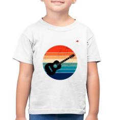 Camiseta Algodão Infantil Violão Vintage Sunset - Foca na Moda, Branco