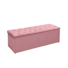 Recamier Calçadeira Lana Para Cama Box King 195 CM - Sv Decor, Rosa