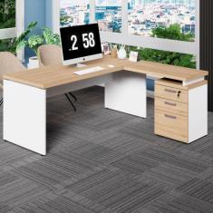 Mesa Escritório L 170cm x 70cm Gaveteiro 3 Gav. Pé Painel F5 - F5 Offi