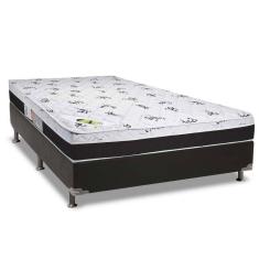 Cama Box Casal: Colchão Ortopédico Luckspuma D33-ag65 Aspen 50 + Base Crc Suede Black(138x188)