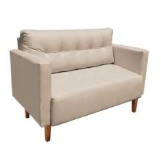 Sofá Namoradeira Livia material sintético Pés Chanfrado Castanho D'ros