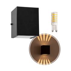 Kit 3x Arandela Efeito 10 Fachos Alumínio Preta + Lâmpada Led G9 5w Branco Quente St910