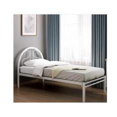 Cama Solteiro Tubular Branca Com Estrado Em Pinus Marcheli