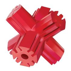 KONG Jump'N Jack – Brinquedo para cães para instintos mastigáveis - Brinquedo de borracha natural promove a saúde bucal - Use com petiscos para cães ou manteiga de amendoim para entretenimento