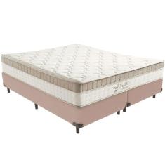 Cama Box Bege E Colchão King Best Molas Ensacadas Queen 158x198x33 Anjos