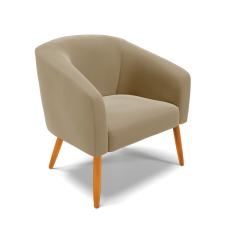 Poltrona Stella Suede Marrom Rato Pés Palito Castanho - D'Rossi