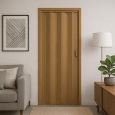 Porta Sanfonada PVC 0,72x2,10 Multilit Cerejeira - Plasflex