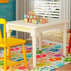 Mesa Mariah Infantil Casatema Branco Fosco