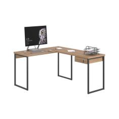 Mesa Em L Com 1 Gavetas Ferv Montana