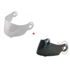 Par Viseira Capacete Taurus Zarref V3 Fumê+Cristal Polivisor