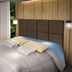 Painel Estofado Para Cama King DoceLar 195 cm - Loja DoceLar, Marrom