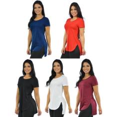 Kit 5 Blusas Mullet Gola Redonda Fenomenal Sem Elastano, Cores kit 5, 