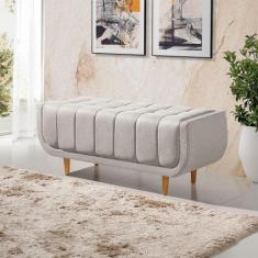 Recamier Alemanha 1,50M com Base Madeira Linho Sofatec, Palha