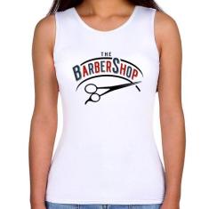 Regata Feminina The Barber Shop - Foca na Moda, Branco, P