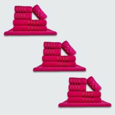 Jogo de Toalhas 18 pçs Coleção Montreal 100% Algodão Rosa - Toalhas Be