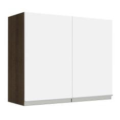 Armário de Cozinha Aéreo 80 cm 2 Portas Rustic/Branco Glamy Madesa, Ru