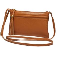 Bolsa Feminina Transversal Pequena Couro Legítimo - Madamix, Caramelo