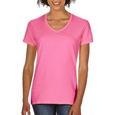 Gildan – Camiseta feminina de algodão pesado com gola V – 5V00L