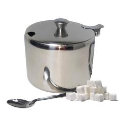 Açucareiro Aço Inox  Com Tampa E Colher 150G