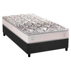 Cama Box Solteiro: Colchão Ortopédico Herval Ag65 Ergoplus C1604 + Base Crc Suede Gray(88X188)